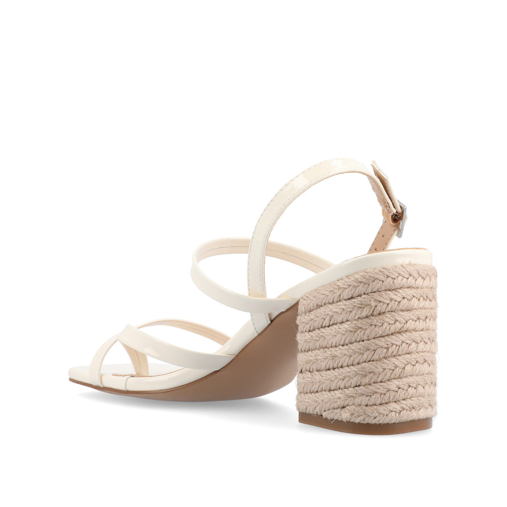 OLIVINA ESPADRILLE HEELED SANDAL IN FAUX LEATHER