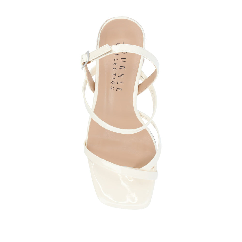 OLIVINA ESPADRILLE HEELED SANDAL IN FAUX LEATHER