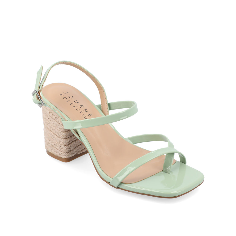 OLIVINA ESPADRILLE HEELED SANDAL IN FAUX LEATHER