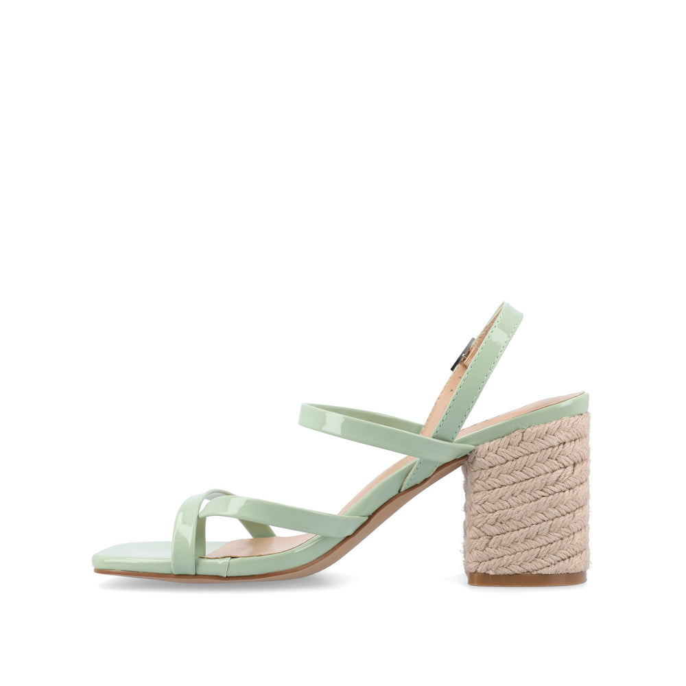 OLIVINA ESPADRILLE HEELED SANDAL IN FAUX LEATHER