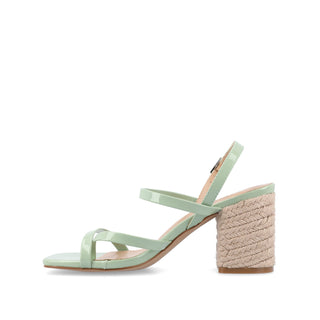 OLIVINA ESPADRILLE HEELED SANDAL IN FAUX LEATHER