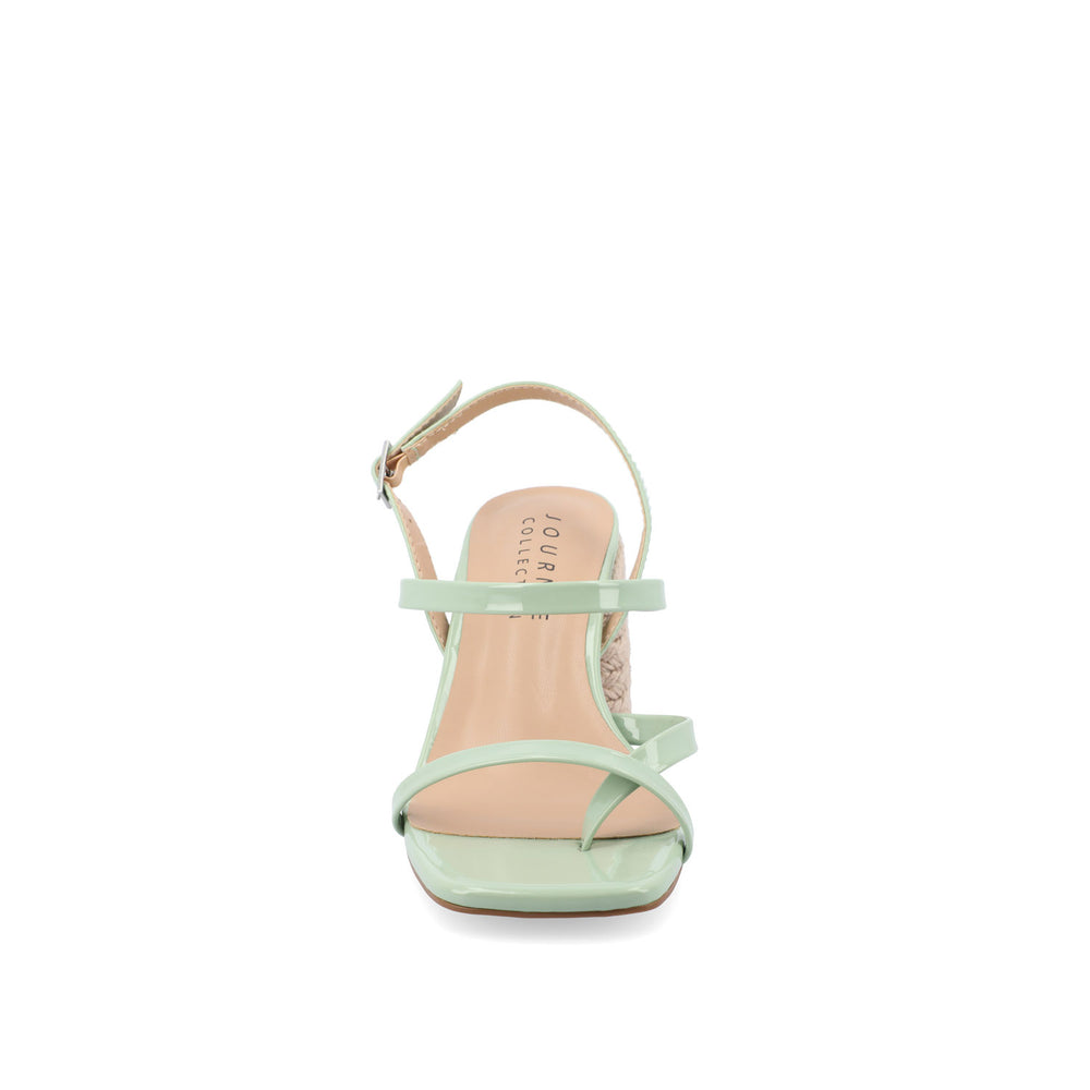 OLIVINA ESPADRILLE HEELED SANDAL IN FAUX LEATHER