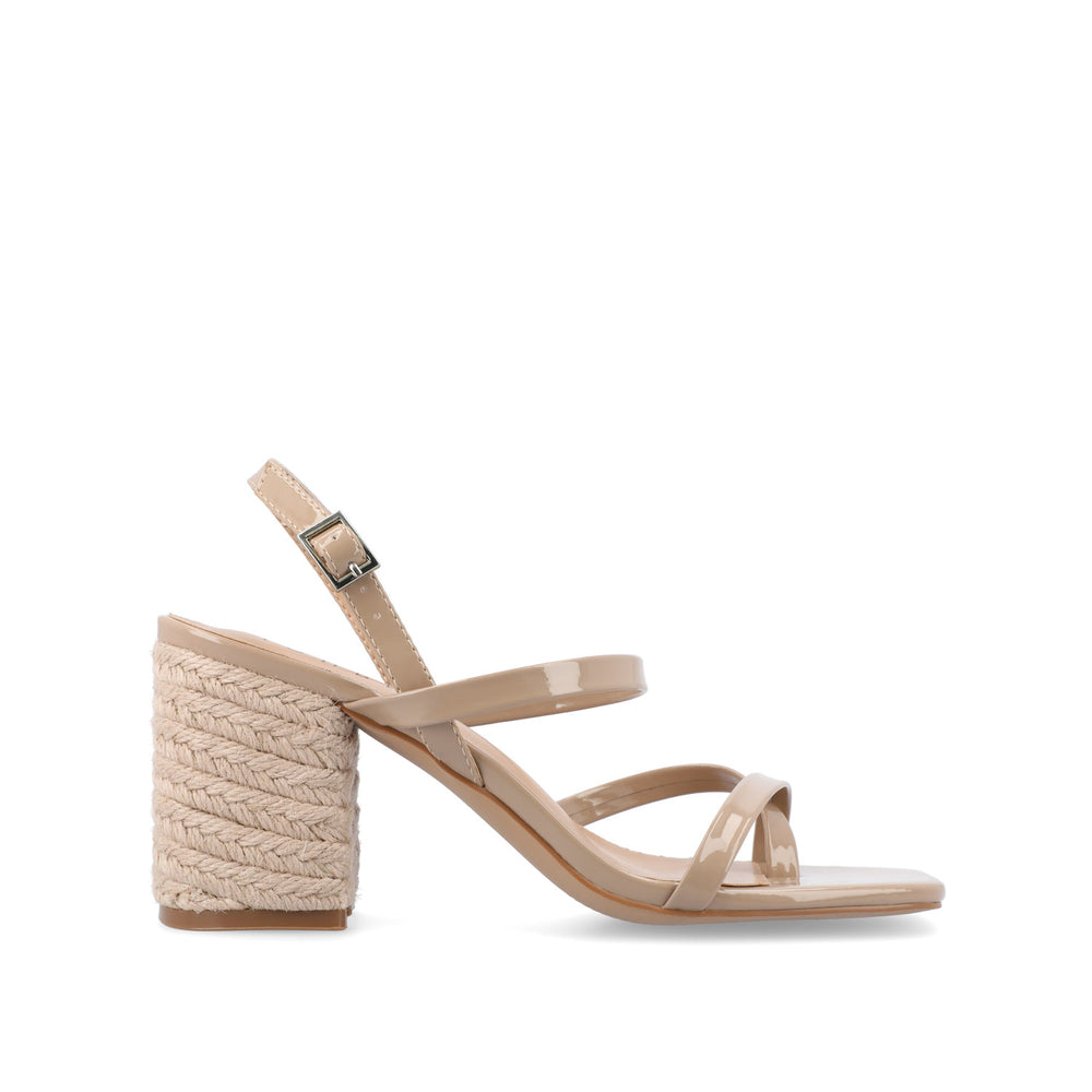 OLIVINA ESPADRILLE HEELED SANDAL IN FAUX LEATHER