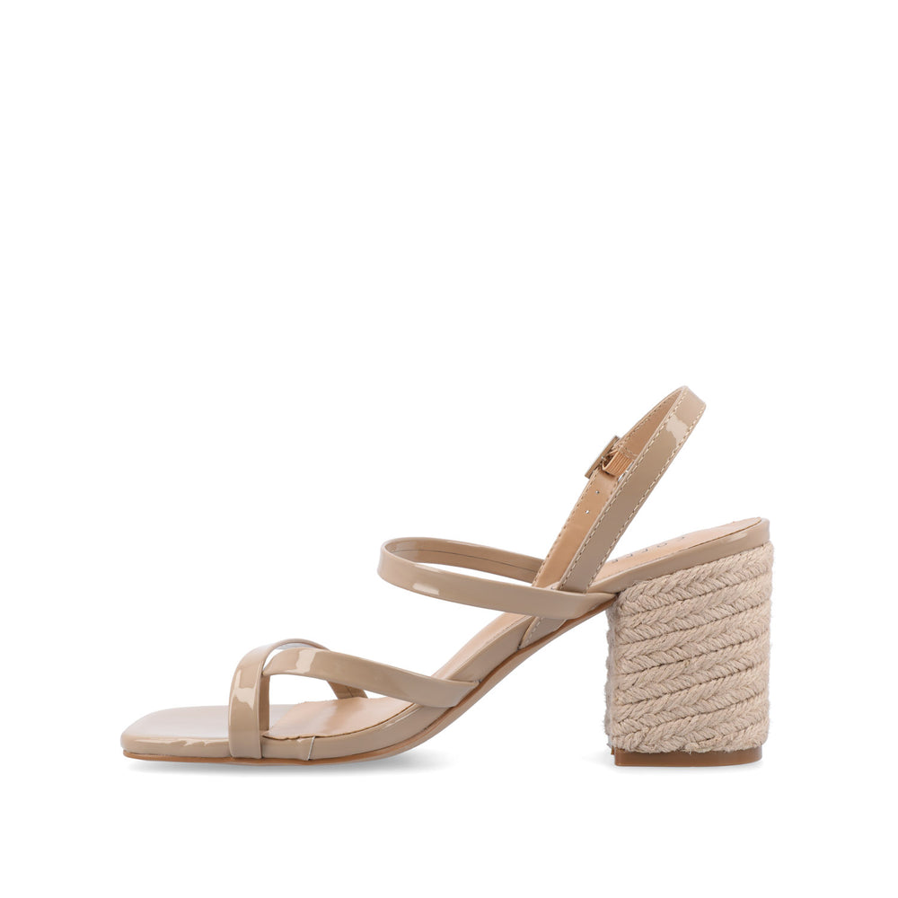 OLIVINA ESPADRILLE HEELED SANDAL IN FAUX LEATHER