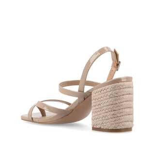 OLIVINA ESPADRILLE HEELED SANDAL IN FAUX LEATHER