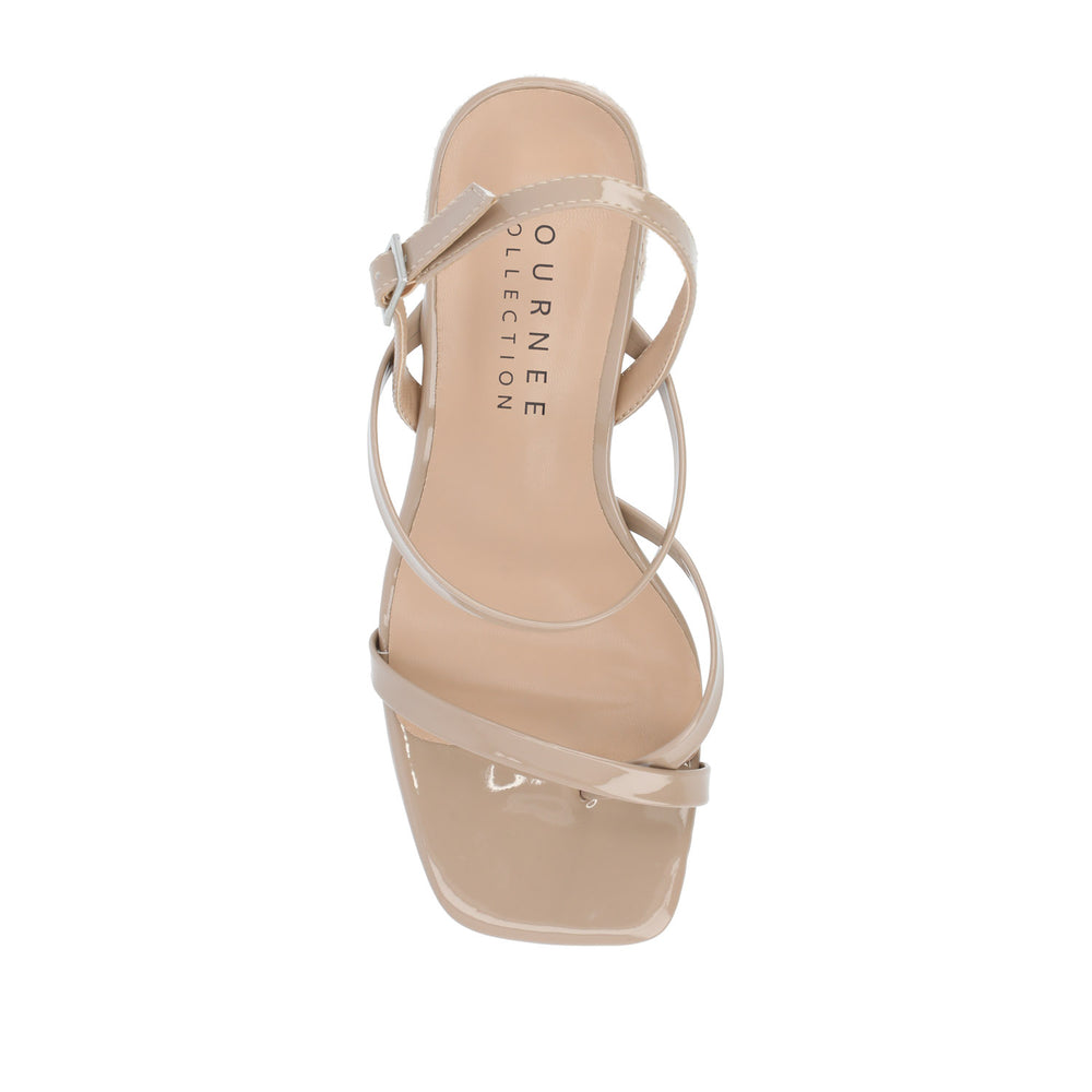 OLIVINA ESPADRILLE HEELED SANDAL IN FAUX LEATHER