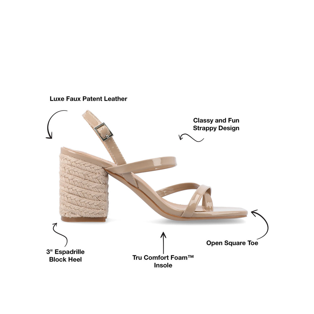 OLIVINA ESPADRILLE HEELED SANDAL IN FAUX LEATHER