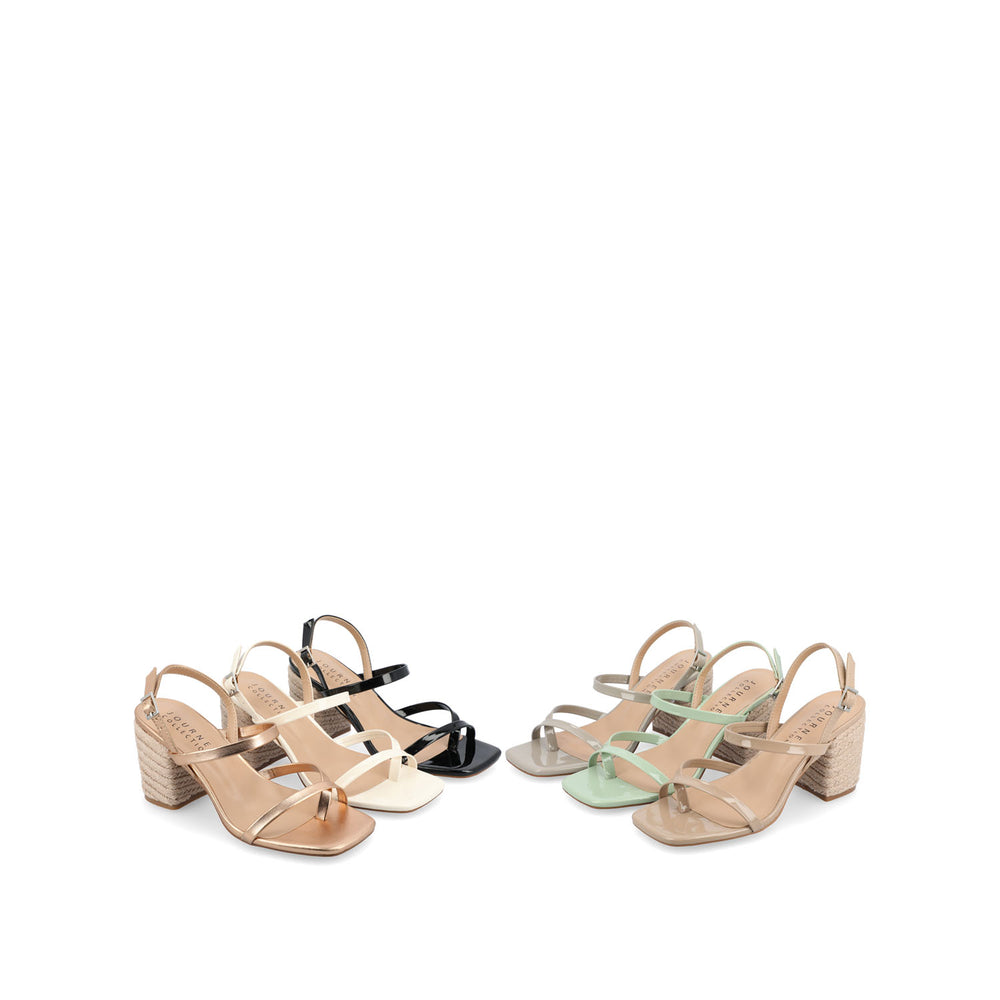 OLIVINA ESPADRILLE HEELED SANDAL IN FAUX LEATHER