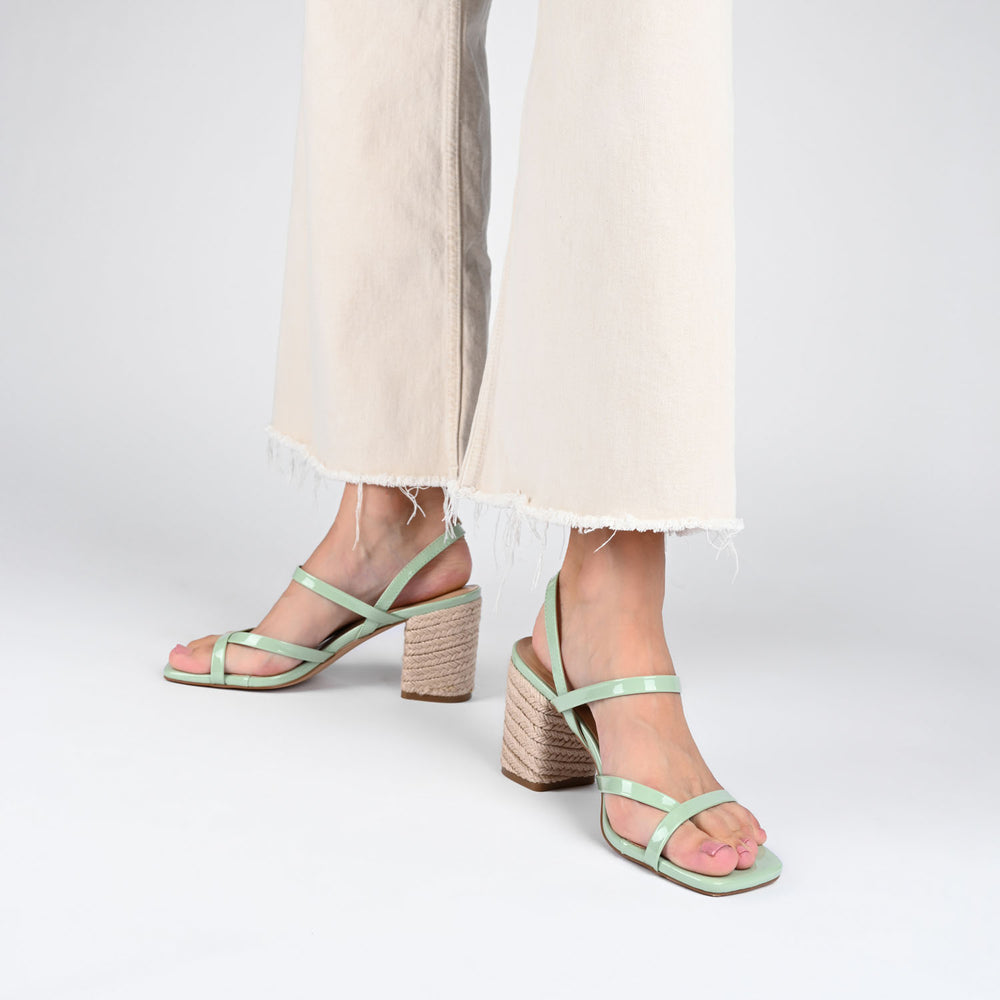 OLIVINA ESPADRILLE HEELED SANDAL IN FAUX LEATHER