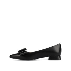 OPHELIA LOW BLOCK BALLET FLATS VEGAN LEATHER IN WIDE - Black PU