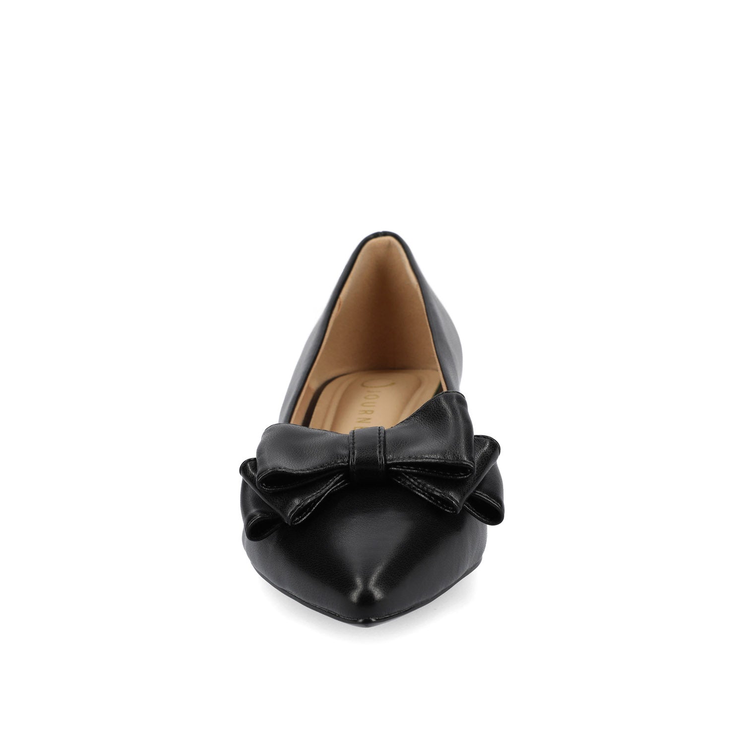OPHELIA LOW BLOCK BALLET FLATS VEGAN LEATHER IN WIDE - Black PU