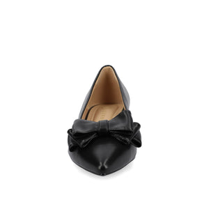 OPHELIA LOW BLOCK BALLET FLATS VEGAN LEATHER IN WIDE - Black PU
