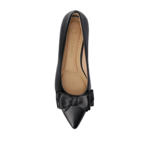 OPHELIA LOW BLOCK BALLET FLATS FAUX LEATHER IN WIDE