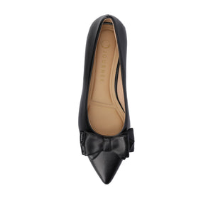 OPHELIA LOW BLOCK BALLET FLATS VEGAN LEATHER - Black PU