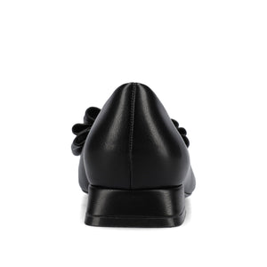 OPHELIA LOW BLOCK BALLET FLATS VEGAN LEATHER IN WIDE - Black PU