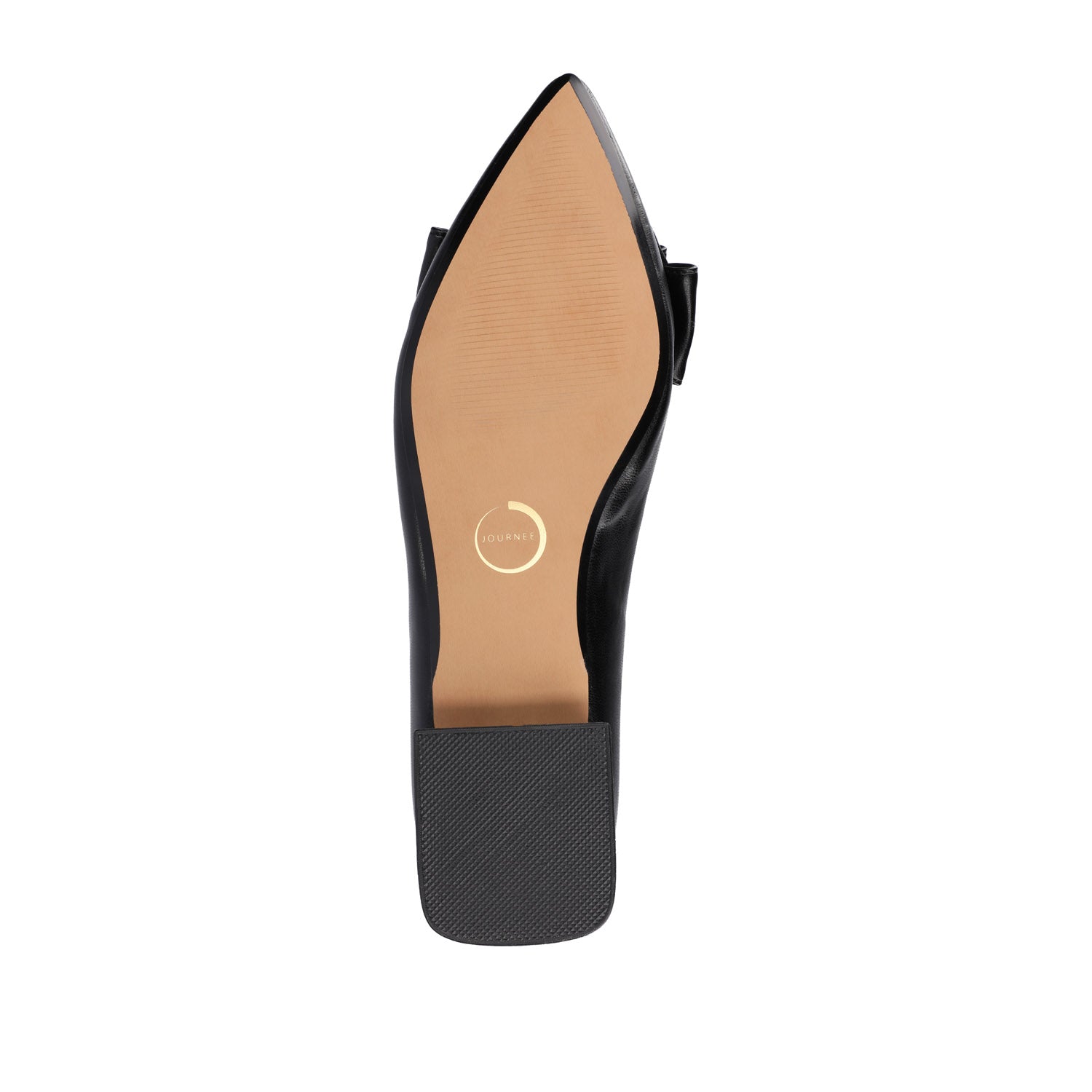 OPHELIA LOW BLOCK BALLET FLATS FAUX LEATHER IN WIDE