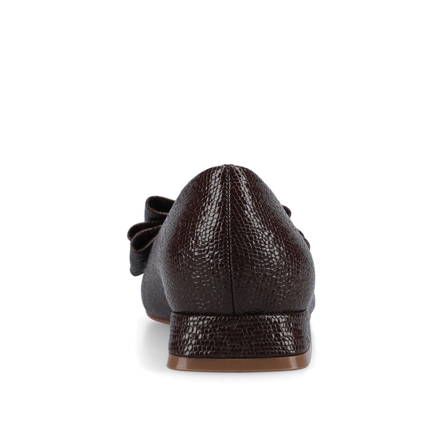 OPHELIA LOW BLOCK CROCO BALLET FLATS - Brown Croco