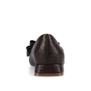 OPHELIA LOW BLOCK CROCO BALLET FLATS - Brown Croco