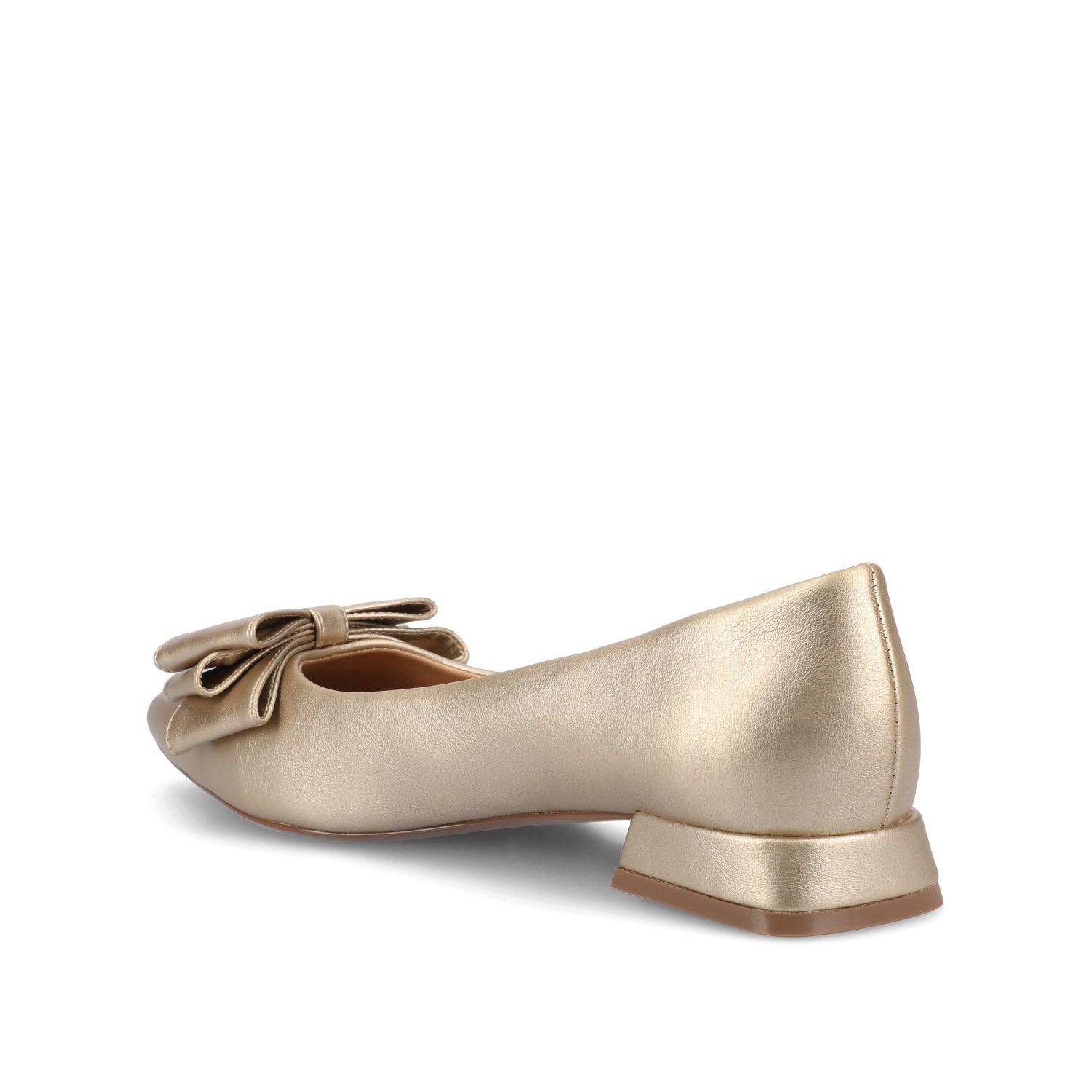 OPHELIA LOW BLOCK BALLET FLATS FAUX LEATHER IN WIDE
