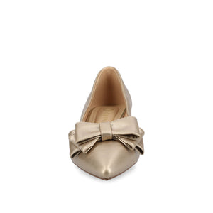 OPHELIA LOW BLOCK BALLET FLATS VEGAN LEATHER IN WIDE - Champagne
