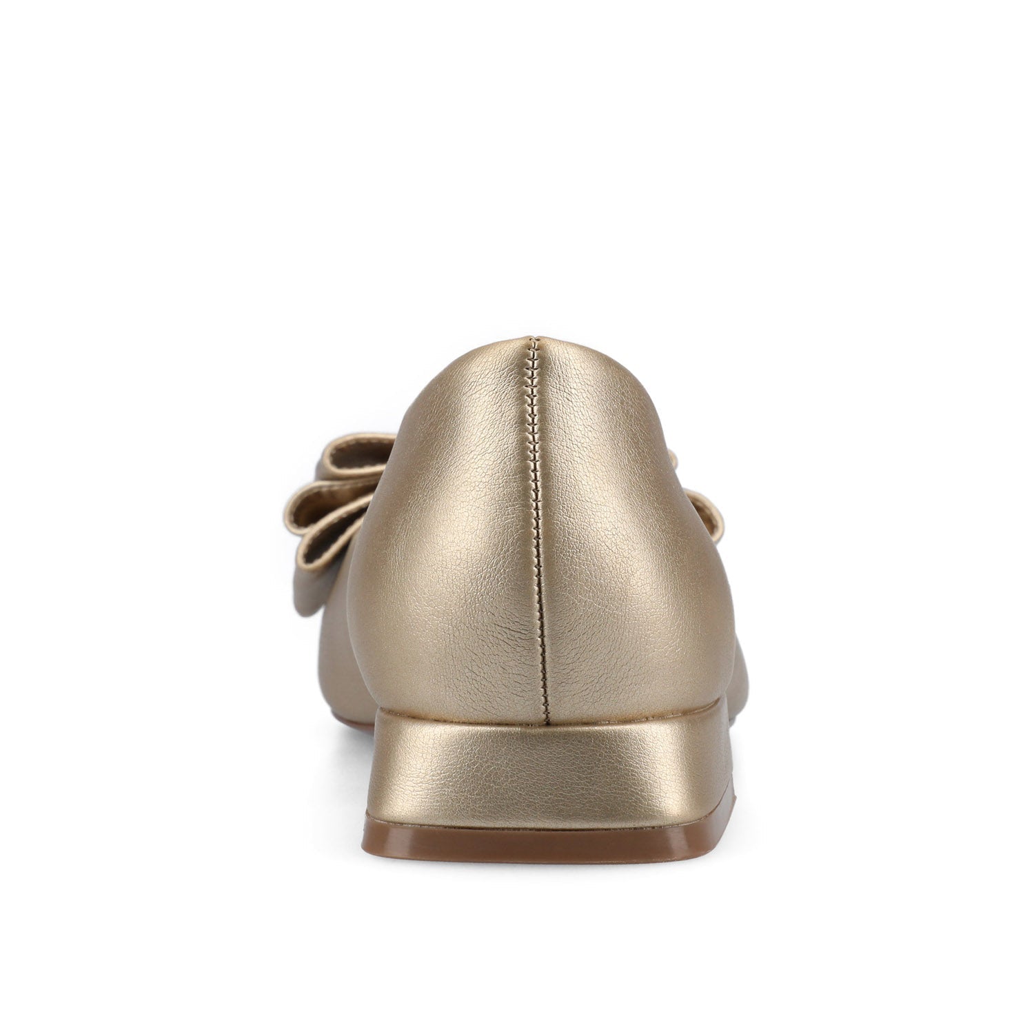 OPHELIA LOW BLOCK BALLET FLATS VEGAN LEATHER IN WIDE - Champagne