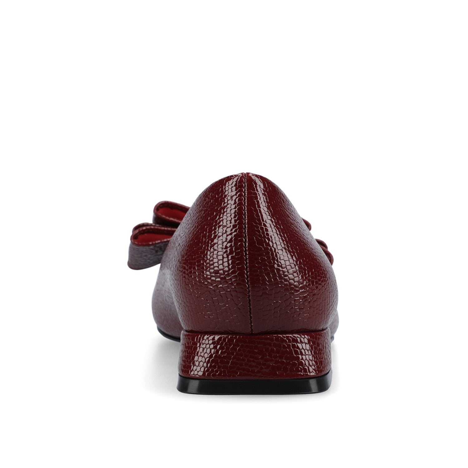 OPHELIA LOW BLOCK CROCO BALLET FLATS - Oxblood Croco