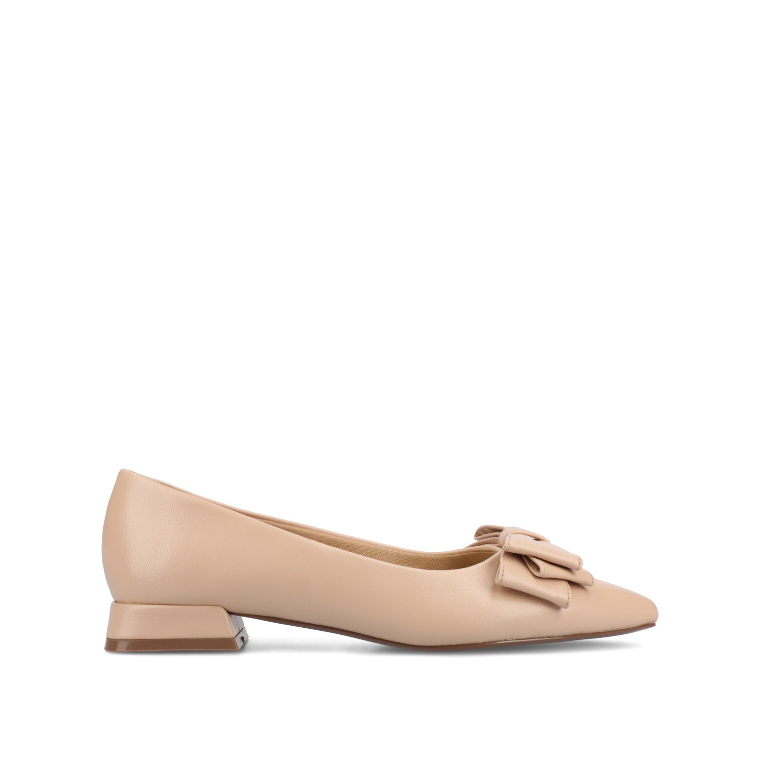 OPHELIA LOW BLOCK BALLET FLATS FAUX LEATHER IN WIDE