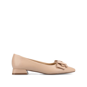 OPHELIA LOW BLOCK BALLET FLATS VEGAN LEATHER - Beige