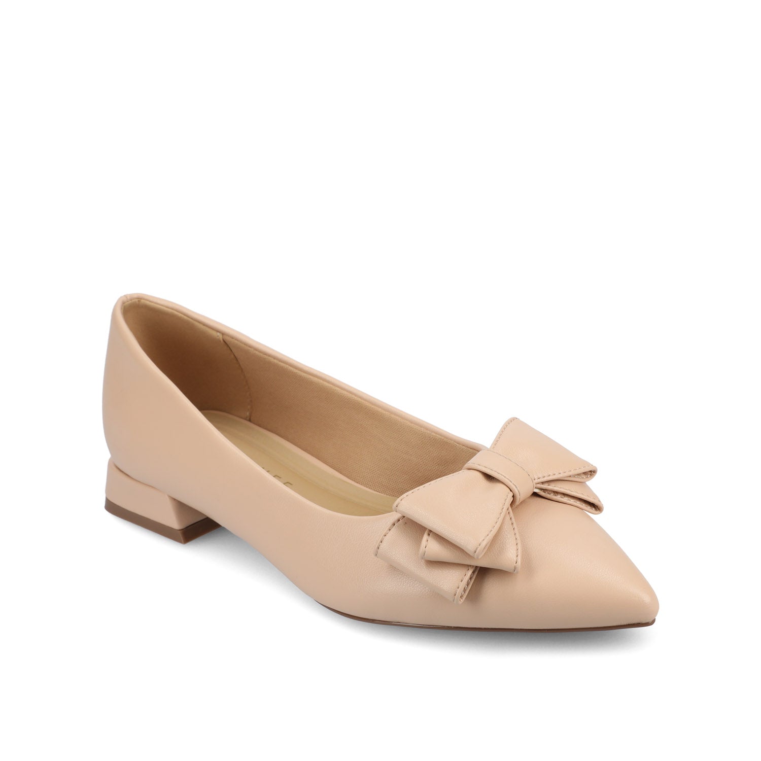 OPHELIA LOW BLOCK BALLET FLATS FAUX LEATHER IN WIDE