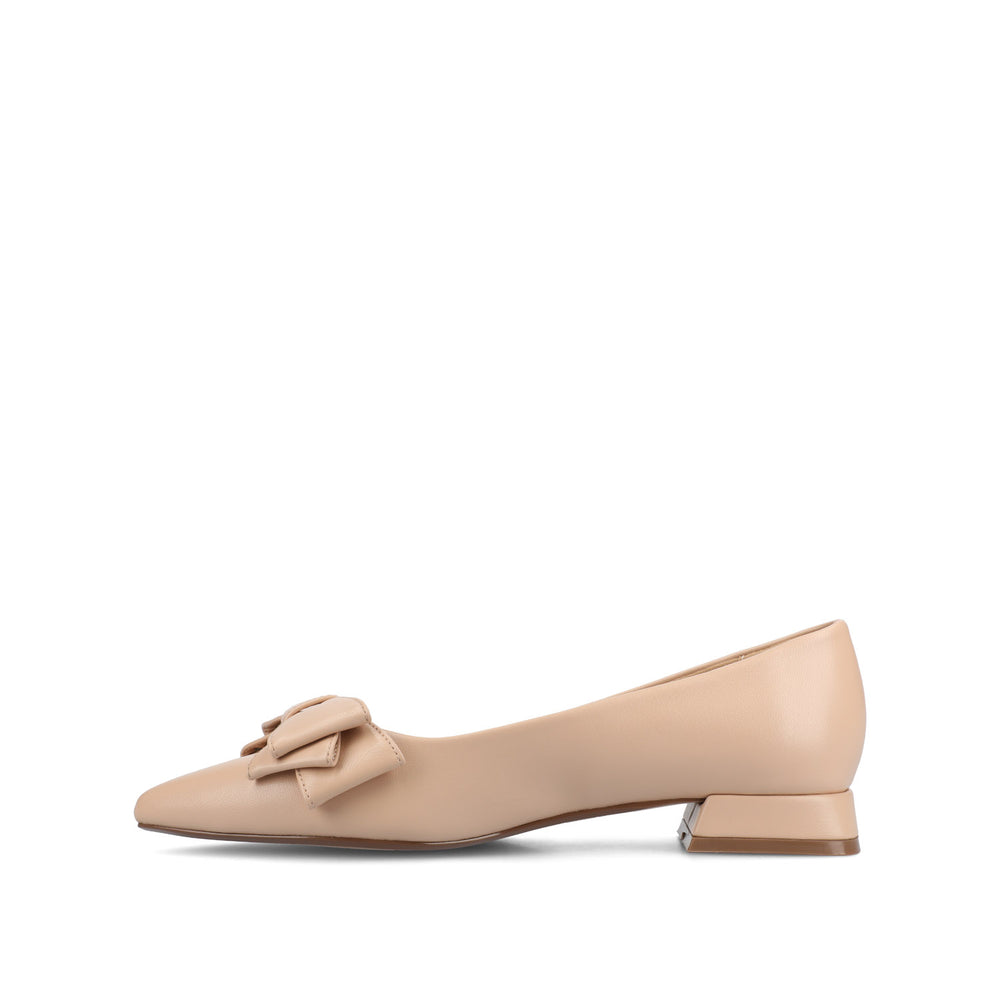 OPHELIA LOW BLOCK BALLET FLATS FAUX LEATHER