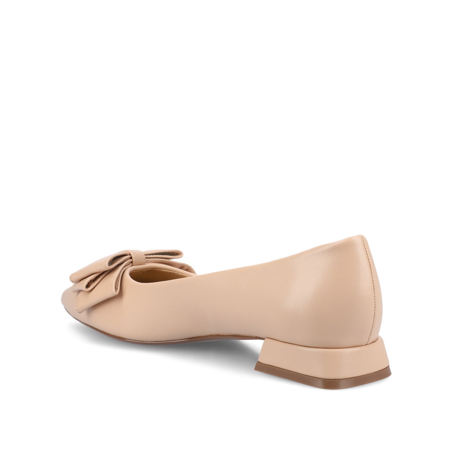 OPHELIA LOW BLOCK BALLET FLATS FAUX LEATHER IN WIDE