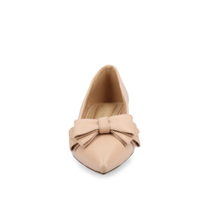 OPHELIA LOW BLOCK BALLET FLATS FAUX LEATHER IN WIDE
