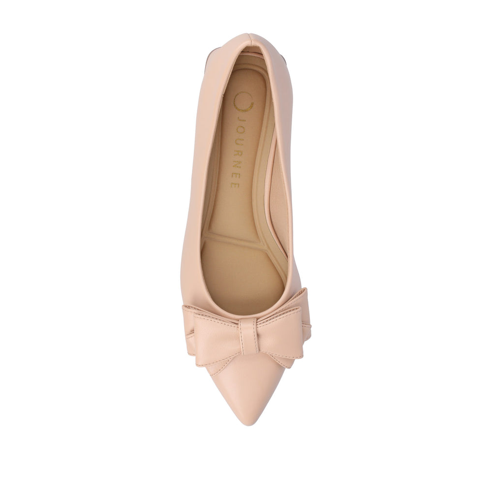 OPHELIA LOW BLOCK BALLET FLATS FAUX LEATHER