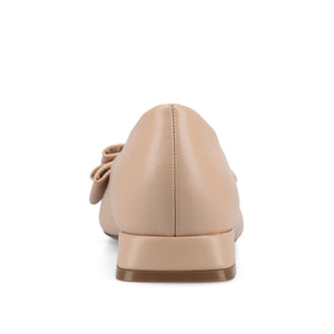 OPHELIA LOW BLOCK BALLET FLATS FAUX LEATHER IN WIDE