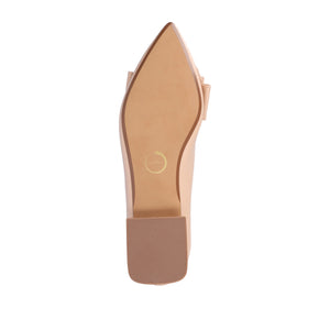 OPHELIA LOW BLOCK BALLET FLATS FAUX LEATHER IN WIDE