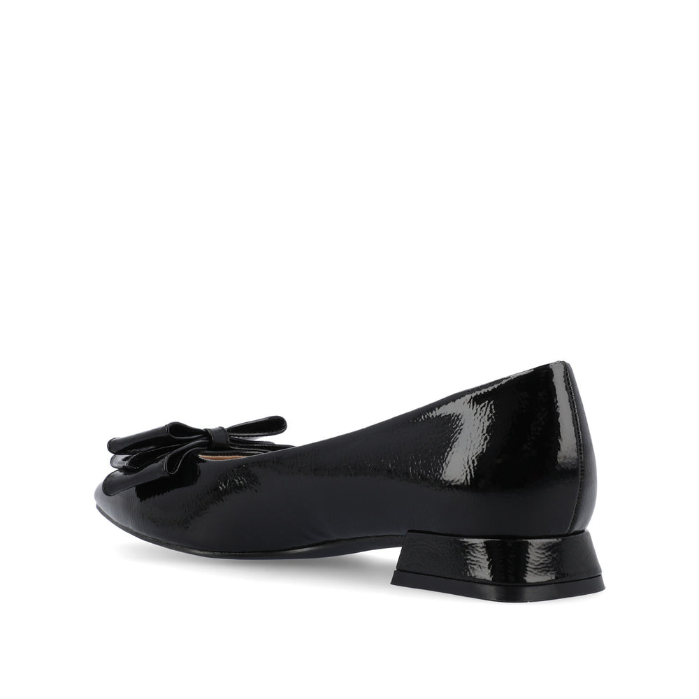 OPHELIA LOW BLOCK BALLET FLATS FAUX LEATHER