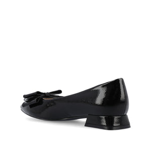 OPHELIA LOW BLOCK BALLET FLATS FAUX LEATHER IN WIDE