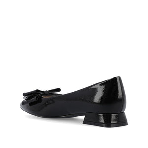 OPHELIA LOW BLOCK BALLET FLATS VEGAN LEATHER - Patent/Black