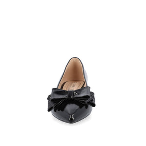OPHELIA LOW BLOCK BALLET FLATS VEGAN LEATHER - Patent/Black
