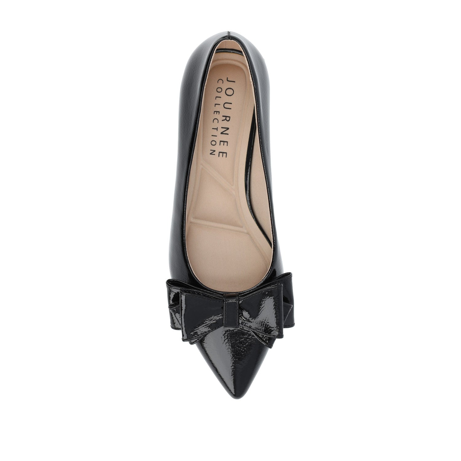 OPHELIA LOW BLOCK BALLET FLATS FAUX LEATHER IN WIDE