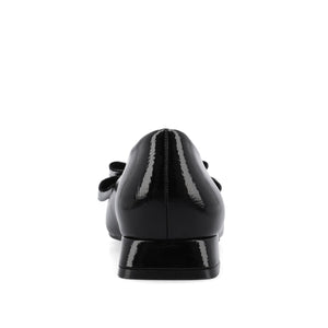 OPHELIA LOW BLOCK BALLET FLATS VEGAN LEATHER - Patent/Black