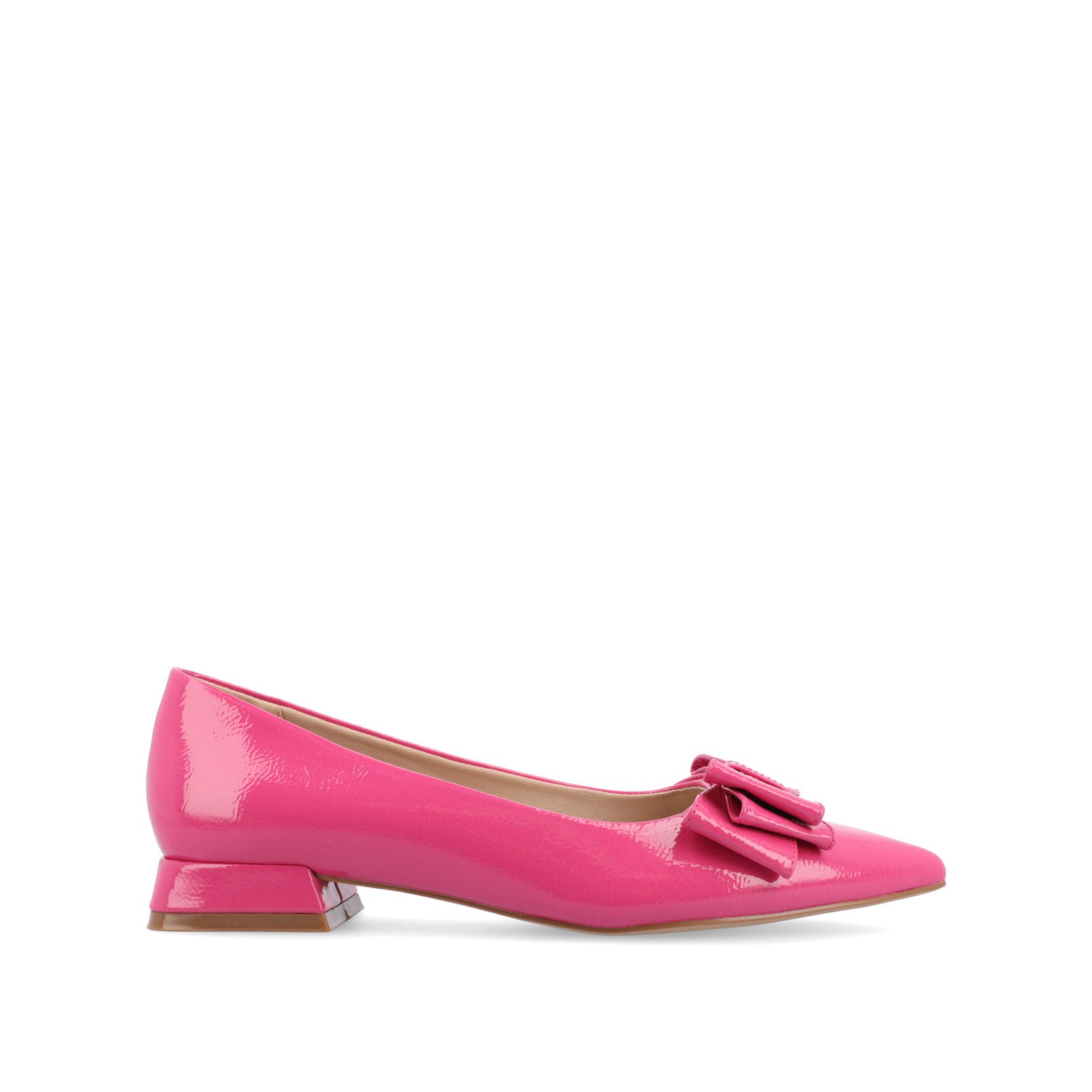 OPHELIA LOW BLOCK BALLET FLATS FAUX LEATHER IN WIDE