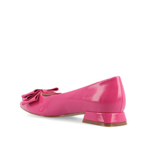 OPHELIA LOW BLOCK BALLET FLATS VEGAN LEATHER - Patent/Pink