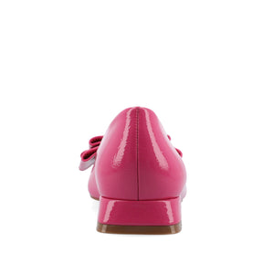 OPHELIA LOW BLOCK BALLET FLATS VEGAN LEATHER - Patent/Pink