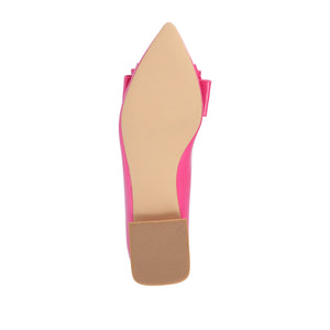 OPHELIA LOW BLOCK BALLET FLATS FAUX LEATHER IN WIDE