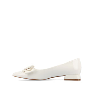 OPHELIA LOW BLOCK BALLET FLATS FAUX LEATHER IN WIDE