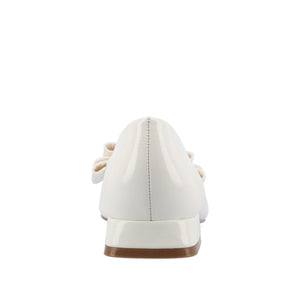 OPHELIA LOW BLOCK BALLET FLATS FAUX LEATHER IN WIDE