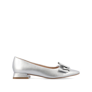 OPHELIA LOW BLOCK BALLET FLATS FAUX LEATHER IN WIDE