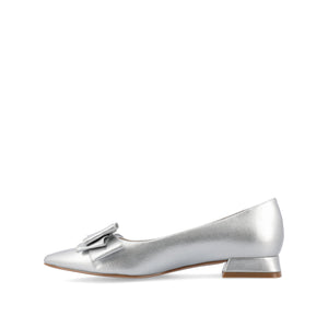 OPHELIA LOW BLOCK BALLET FLATS FAUX LEATHER IN WIDE