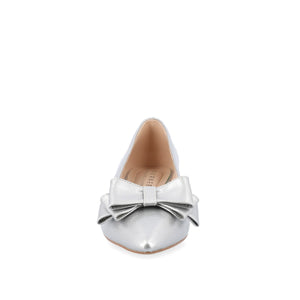 OPHELIA LOW BLOCK BALLET FLATS VEGAN LEATHER - Silver